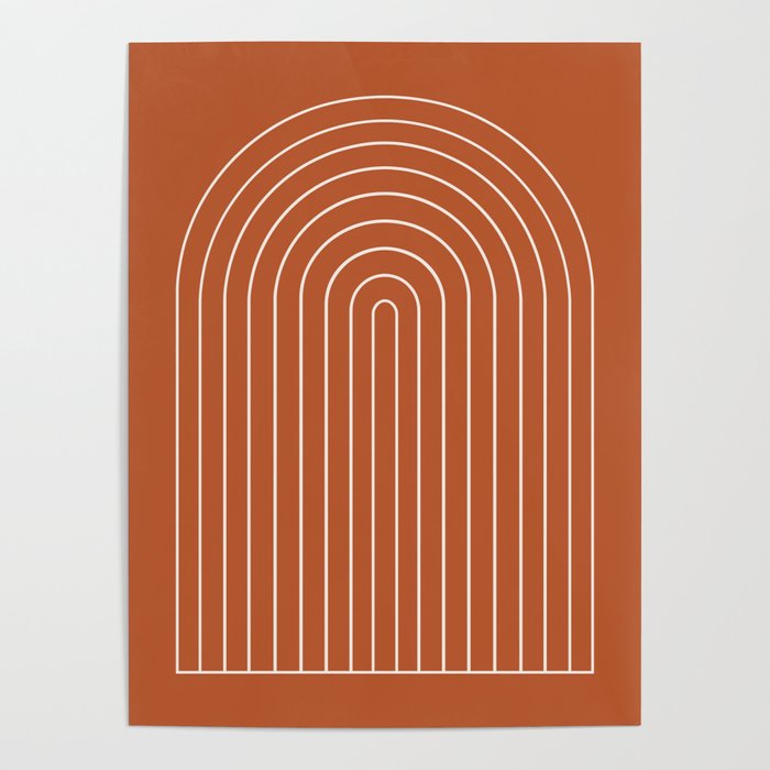Minimal Arch XX Red Modern Geometric Lines Poster Gallery Image 4