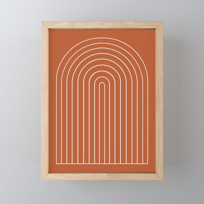 Minimal Arch XX Red Modern Geometric Lines Mini Art Print Gallery Image 1