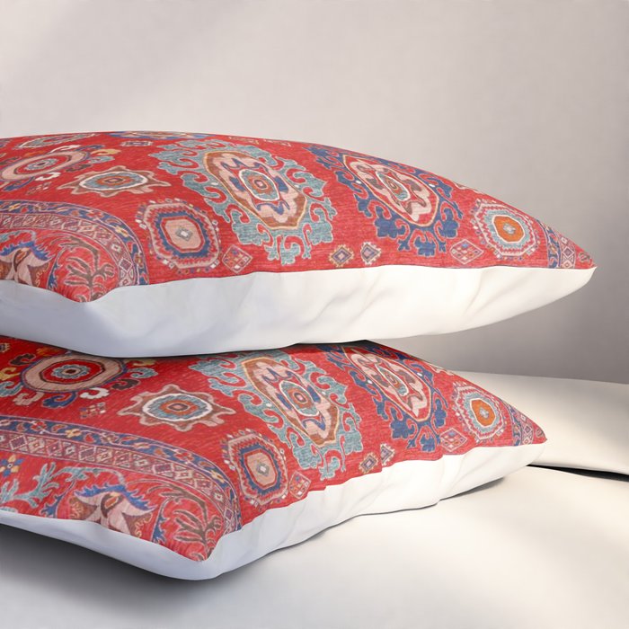Red Suzani  Kazak Persian Rug Pillow Sham Gallery Image 3