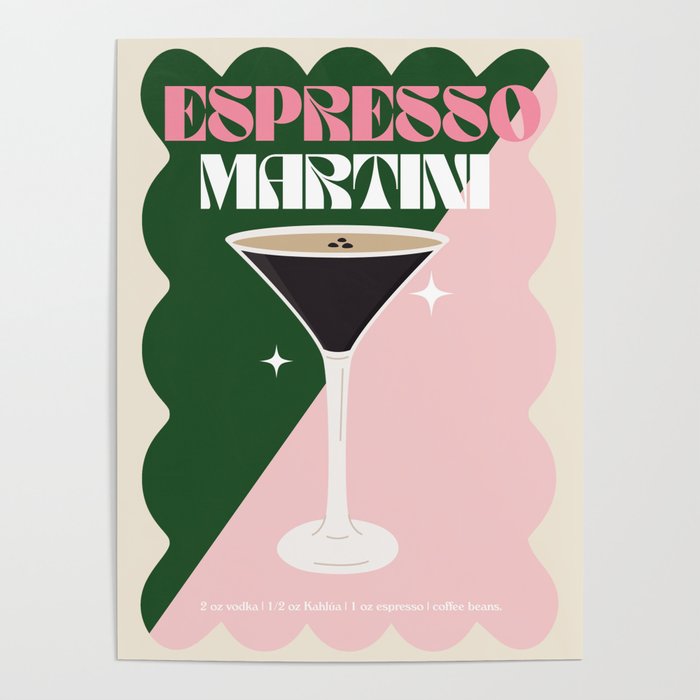 Espresso Martini Cocktail Print Poster Gallery Image 4