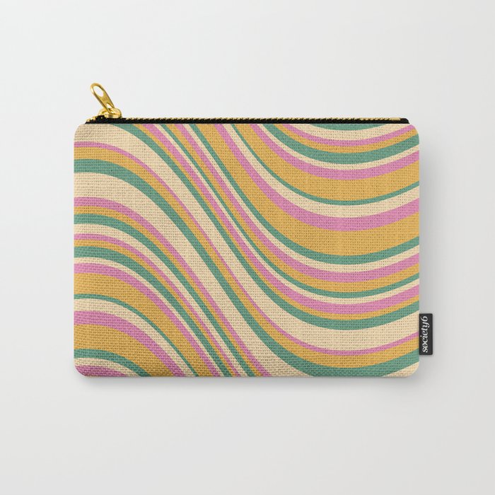 Wavy Stripes XIX - Boho Vintage Carry All Pouch Gallery Image 1