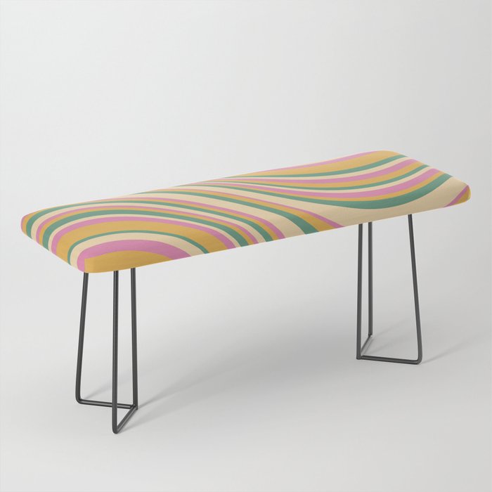 Wavy Stripes XIX - Boho Vintage Bench Gallery Image 1