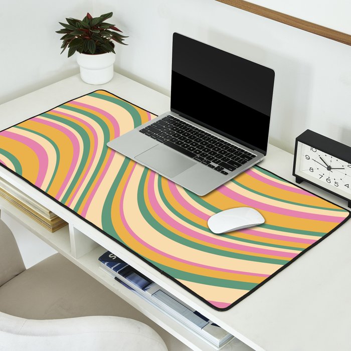 Wavy Stripes XIX - Boho Vintage Desk Mat Gallery Image 2