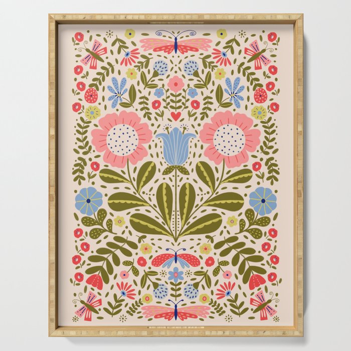 Blooms & Butterflies  Serving Tray Gallery Image 1