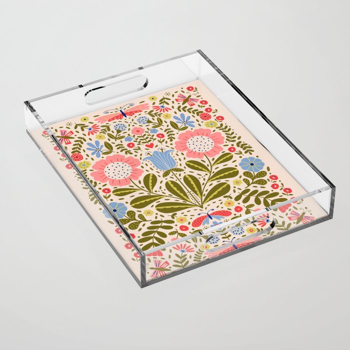 Blooms & Butterflies  Acrylic Tray Gallery Image 1