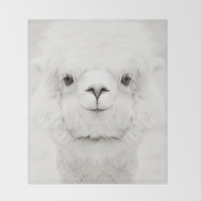 SMILING ALPACA Throw Blanket Gallery Image 2