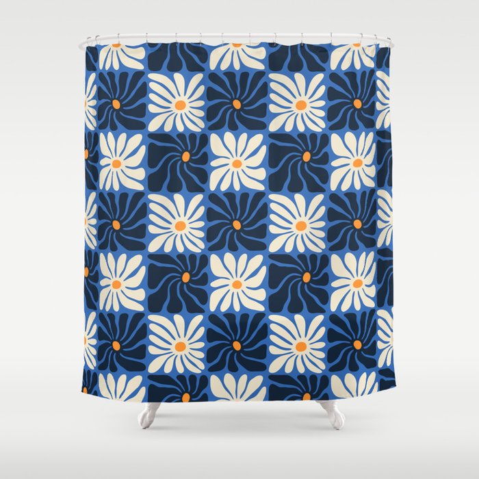 Vintage flower art pattern Shower Curtain Gallery Image 1