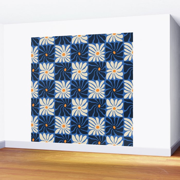 Vintage flower art pattern Wall Mural Gallery Image 2