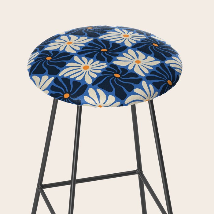 Vintage flower art pattern Stool Gallery Image 2