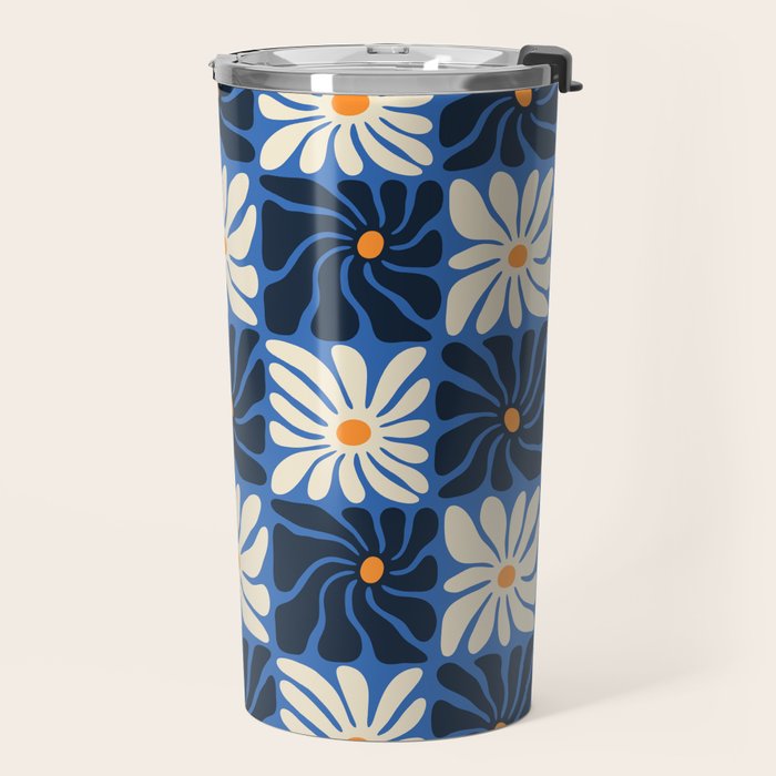 Vintage flower art pattern Travel Mug Gallery Image 2