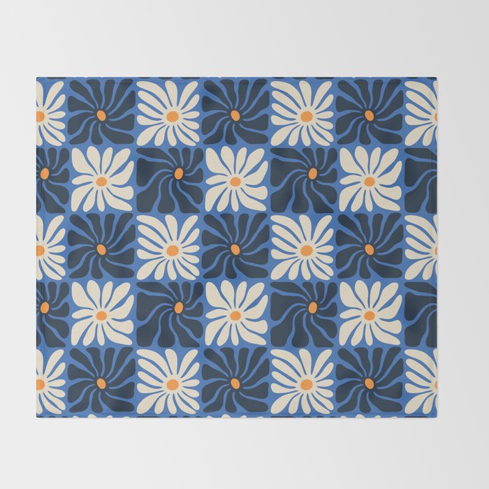Vintage flower art pattern Throw Blanket Gallery Image 2
