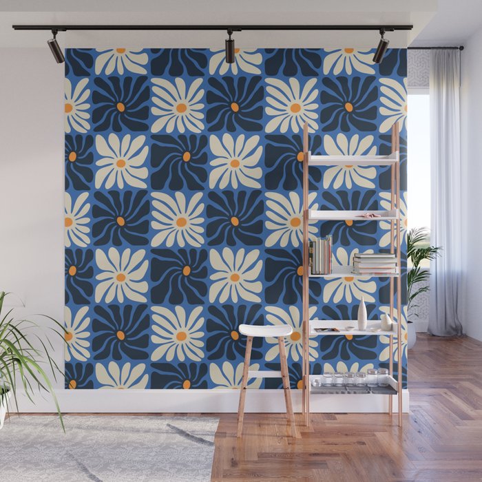Vintage flower art pattern Wall Mural Gallery Image 1