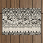 African Mud Cloth // Bone Outdoor Rug Gallery Image 1