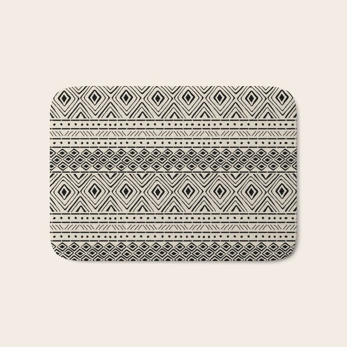 African Mud Cloth // Bone Bath Mat Gallery Image 1