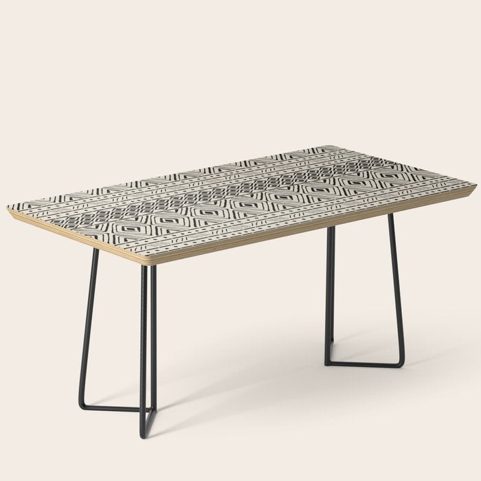 African Mud Cloth // Bone Coffee Table Gallery Image 1