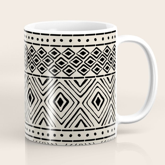African Mud Cloth // Bone Coffee Mug Gallery Image 1