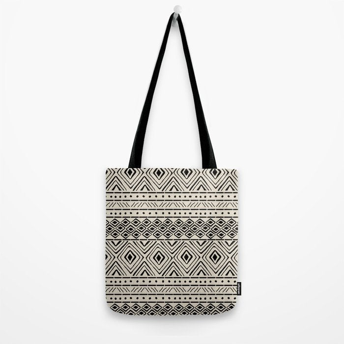 African Mud Cloth // Bone Tote Bag Gallery Image 2
