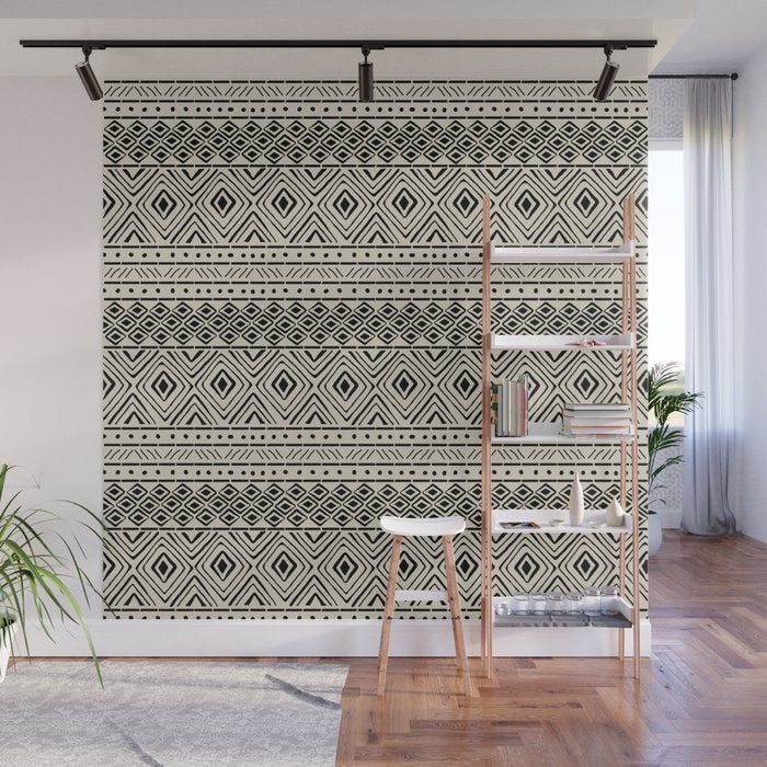 African Mud Cloth // Bone Wall Mural Gallery Image 1