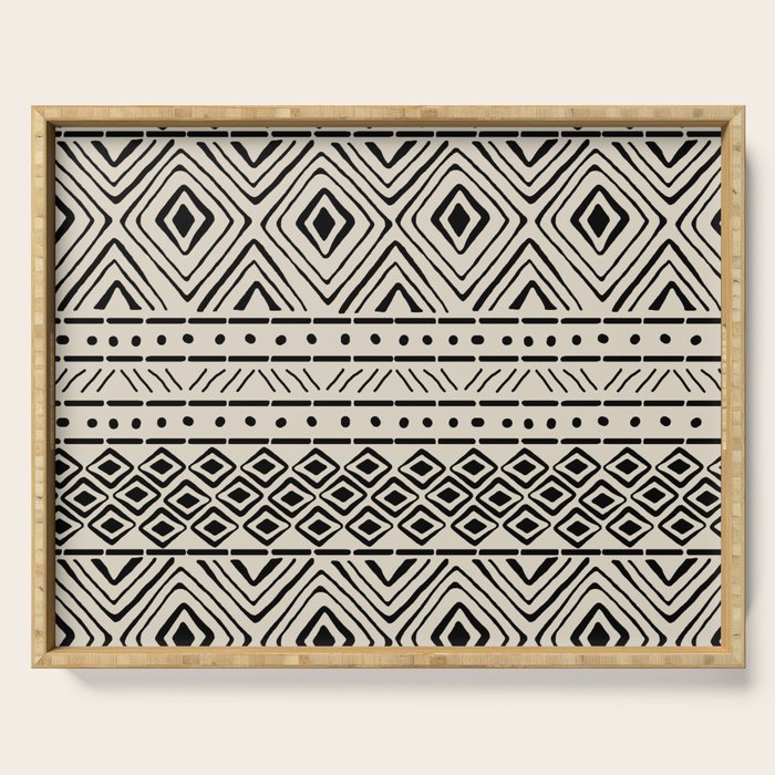 African Mud Cloth // Bone Serving Tray Gallery Image 1
