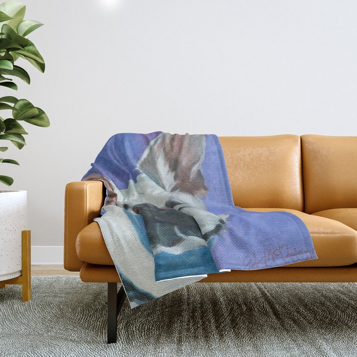 French Bulldog Oil Painting Portrait Throw Blanket Gallery Image 1