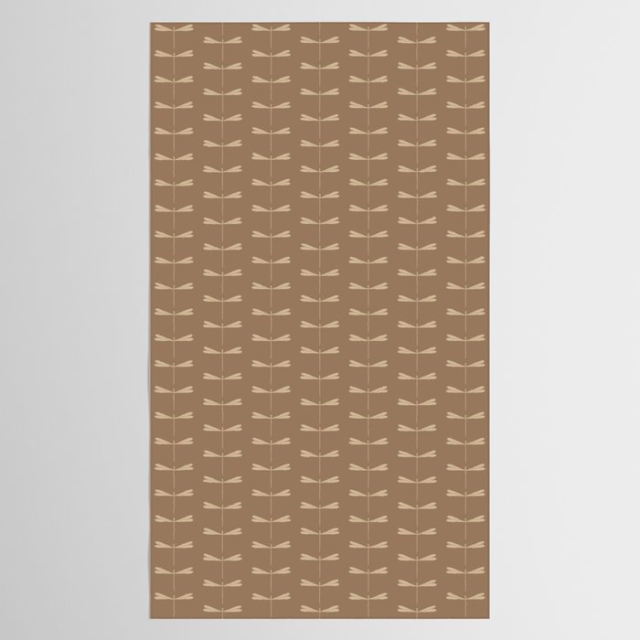 Dragonfly Pattern XI Earthy Beige Tablecloth Gallery Image 2