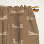 Dragonfly Pattern XI Earthy Beige Window Curtain Gallery Image 2