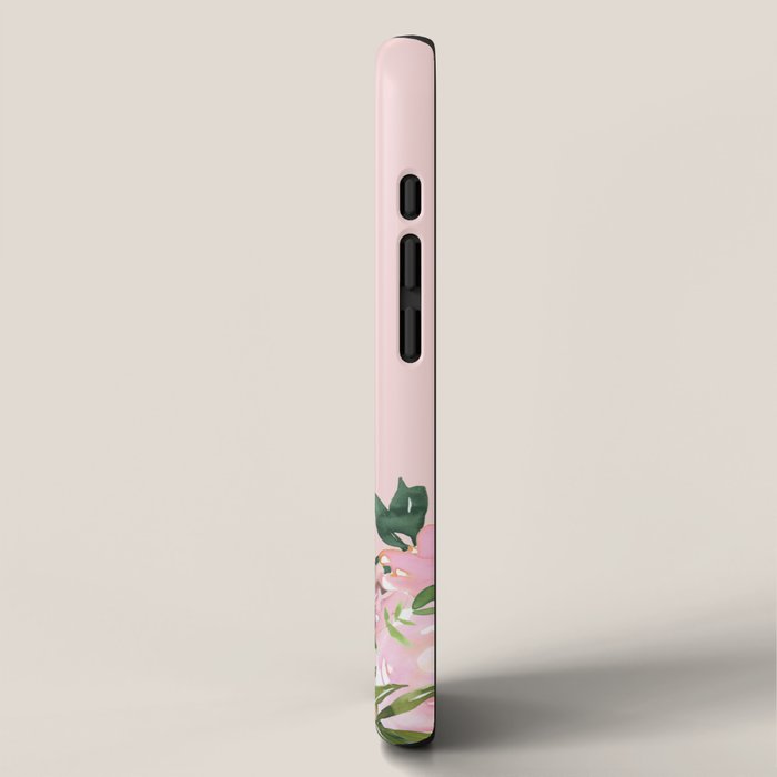 Boho, Vintage, Floral Watercolor, Pink Roses iPhone Case Gallery Image 2