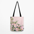 Boho, Vintage, Floral Watercolor, Pink Roses Tote Bag Gallery Image 2