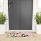 Boho, Vintage, Floral Watercolor, Pink Roses Welcome Mat Gallery Image 3
