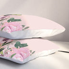 Boho, Vintage, Floral Watercolor, Pink Roses Pillow Sham Gallery Image 3