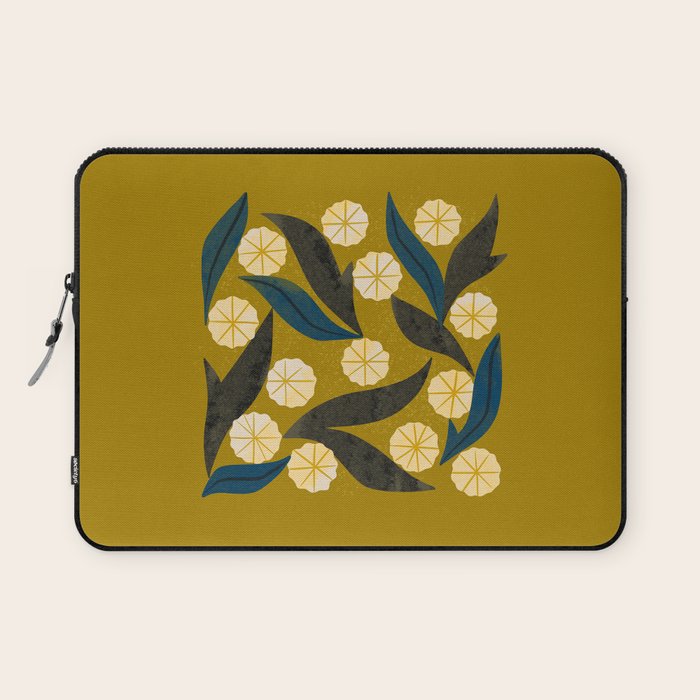 Gold Floral Laptop Sleeve Gallery Image 1