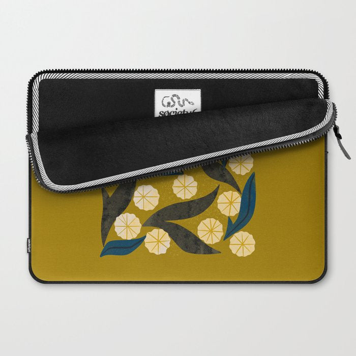 Gold Floral Laptop Sleeve Gallery Image 2
