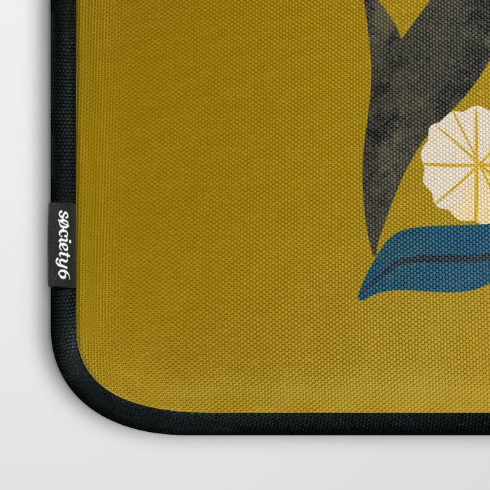 Gold Floral Laptop Sleeve Gallery Image 3
