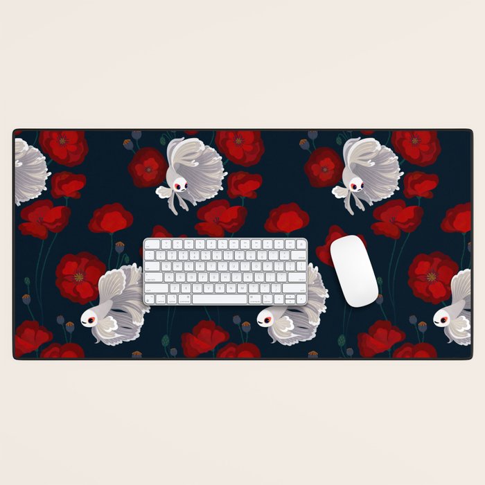 Bettas and Poppies Desk Mat Gallery Image 1