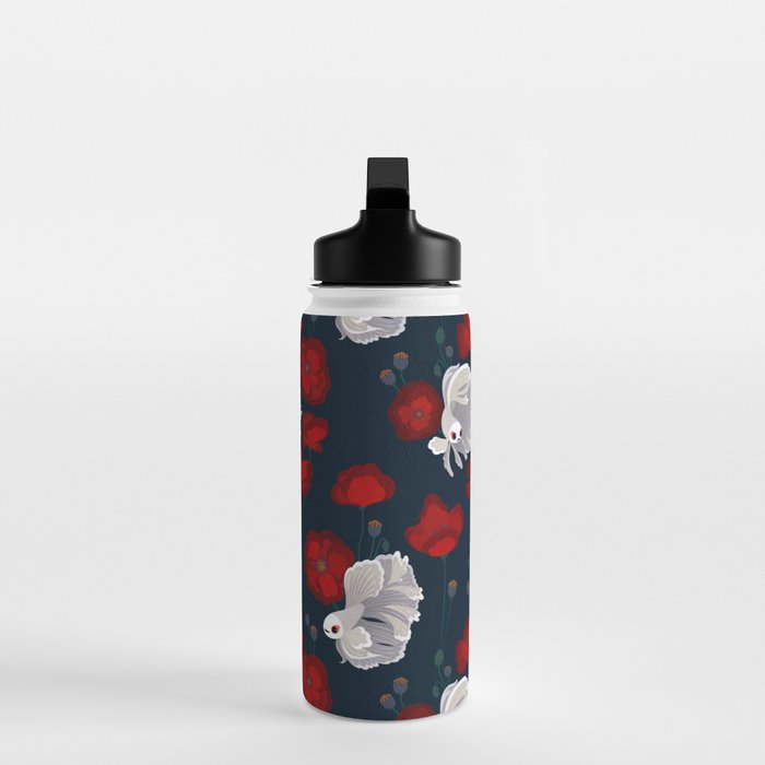 Bettas and Poppies Water Bottle Gallery Image 3