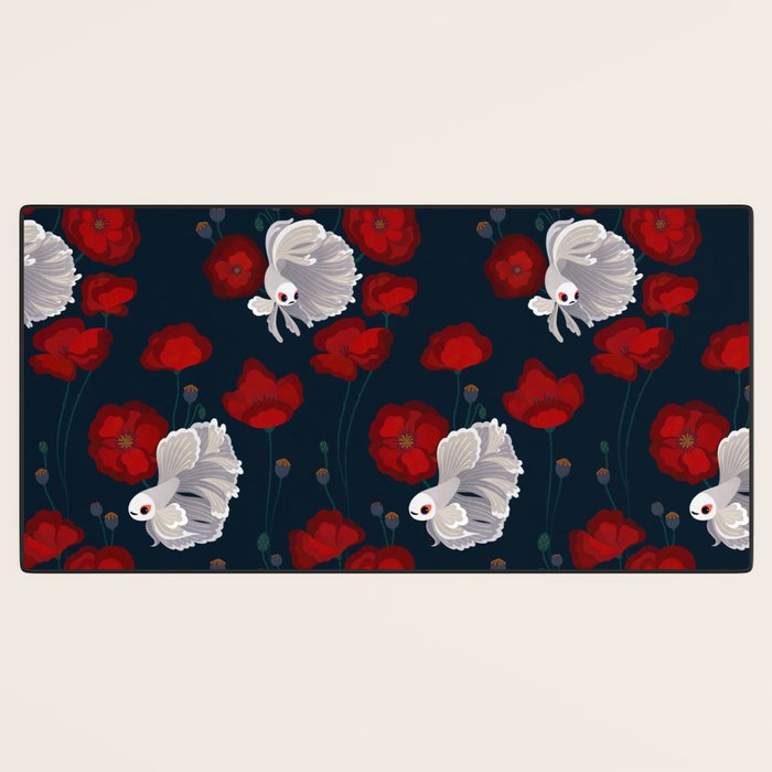 Bettas and Poppies Desk Mat Gallery Image 3