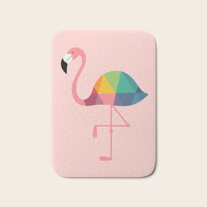 Rainbow Flamingo Bath Mat Gallery Image 1