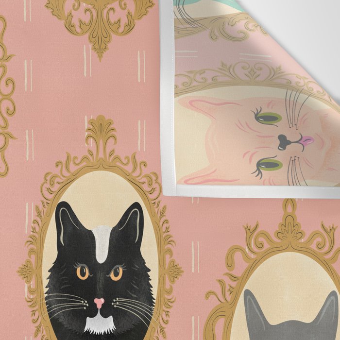 Cat Cameos - Cute Kitty Portraits Wall Tapestry Gallery Image 3