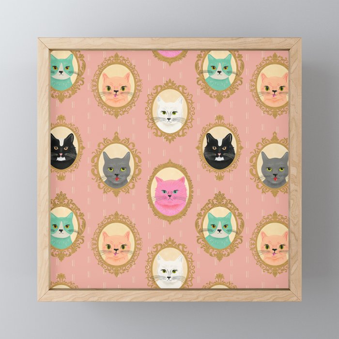 Cat Cameos - Cute Kitty Portraits Mini Art Print Gallery Image 1