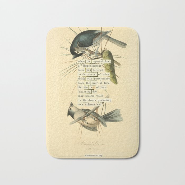 Bird Divinations: Crested Titmouse (about: almanacofbirds.org) Bath Mat Gallery Image 1