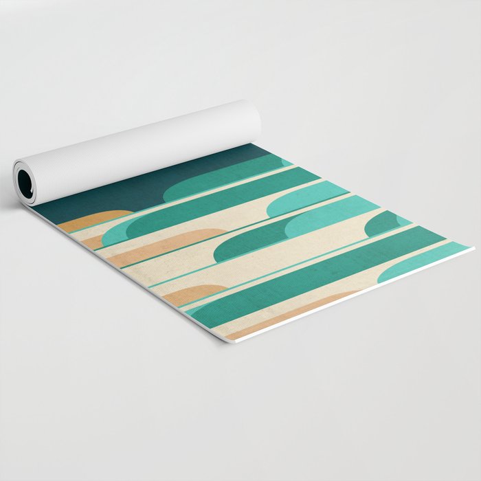 Chasing wave under the red moon Yoga Mat Gallery Image 2