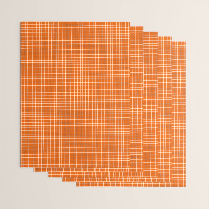 Mid Century Modern Simple Orange Irregular Woven Pattern Wrapping Paper Gallery Image 3