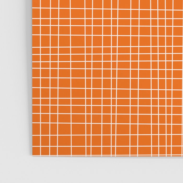 Mid Century Modern Simple Orange Irregular Woven Pattern Poster Gallery Image 3