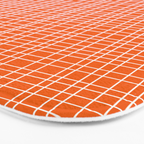 Mid Century Modern Simple Orange Irregular Woven Pattern Bath Mat Gallery Image 3