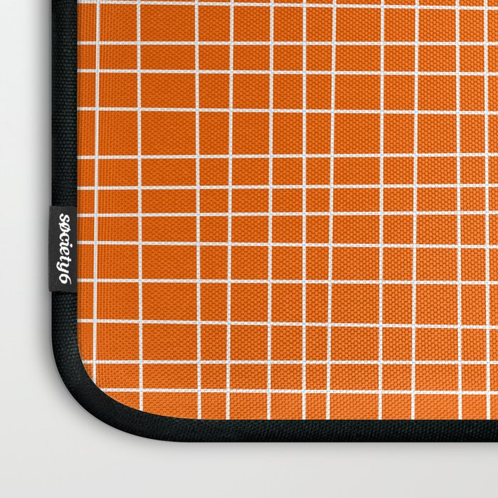 Mid Century Modern Simple Orange Irregular Woven Pattern Laptop Sleeve Gallery Image 3