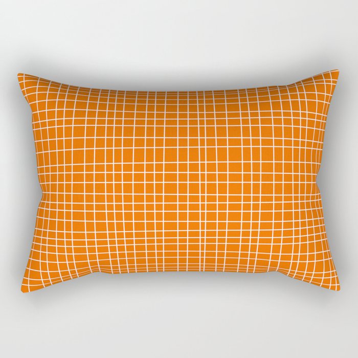Mid Century Modern Simple Orange Irregular Woven Pattern Rectangular Pillow Gallery Image 1