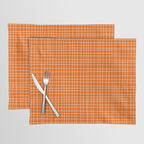 Mid Century Modern Simple Orange Irregular Woven Pattern Placemat Gallery Image 1