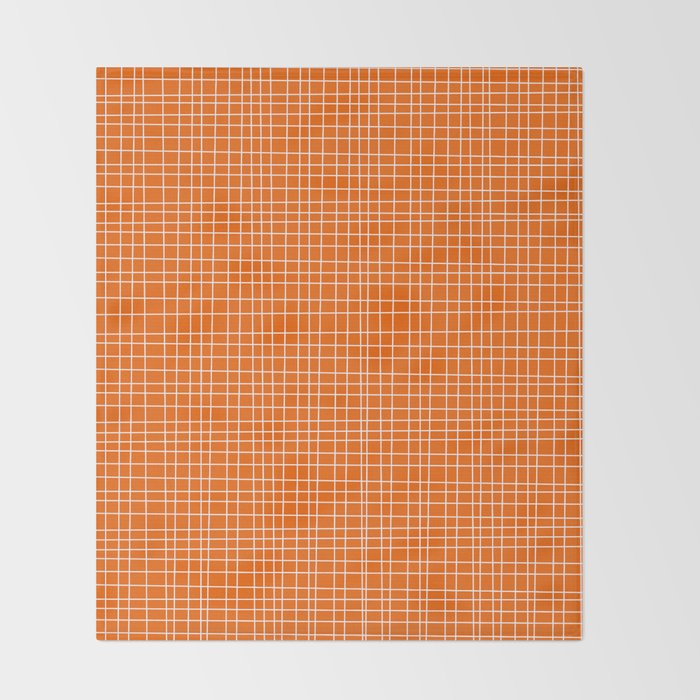 Mid Century Modern Simple Orange Irregular Woven Pattern Throw Blanket Gallery Image 2