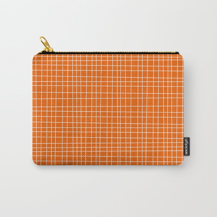 Mid Century Modern Simple Orange Irregular Woven Pattern Carry All Pouch Gallery Image 1