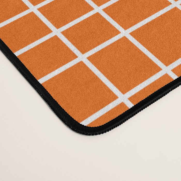 Mid Century Modern Simple Orange Irregular Woven Pattern Desk Mat Gallery Image 4